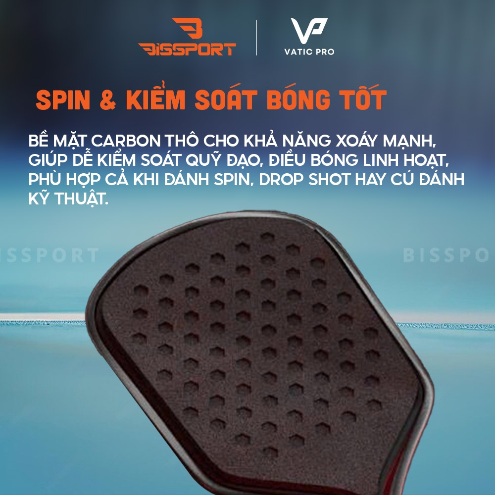 Vợt Pickleball Vatic Pro Vsol Power V7 Chính Hãng - Bền Bỉ - Siêu Xoáy - Nhẹ - Kiểm Soát Bóng - Linh Hoạt